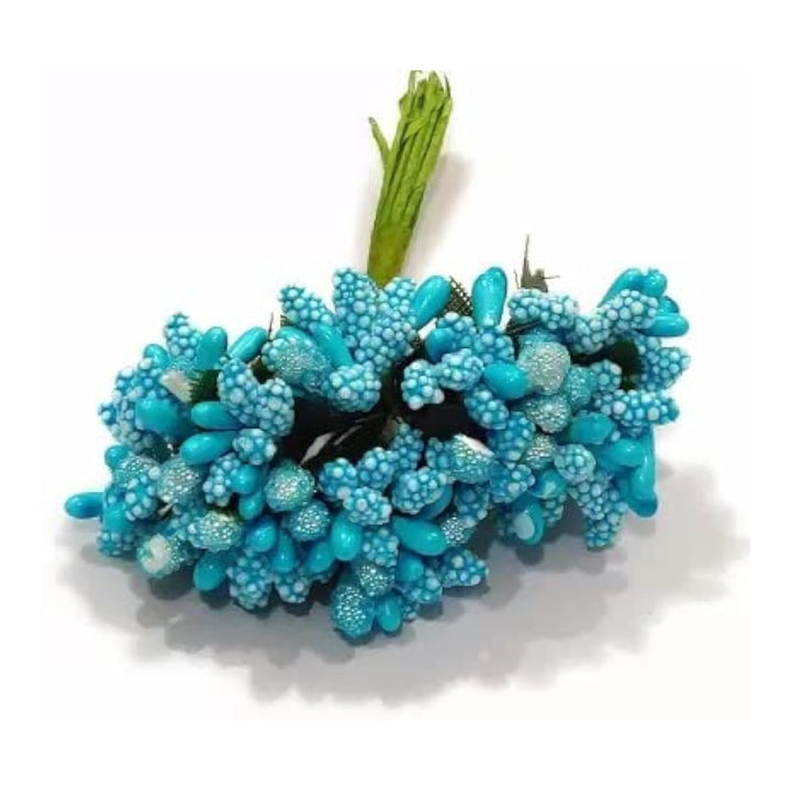 Artificial pollen sky blue flowers for tiara making and Jewelry making