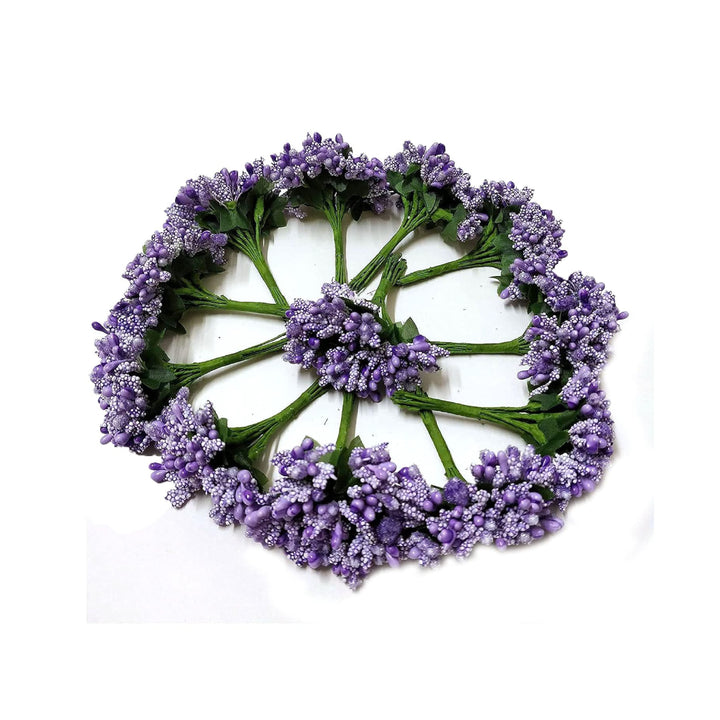 Artificial pollen purple flowers for tiara making and Jewelry making